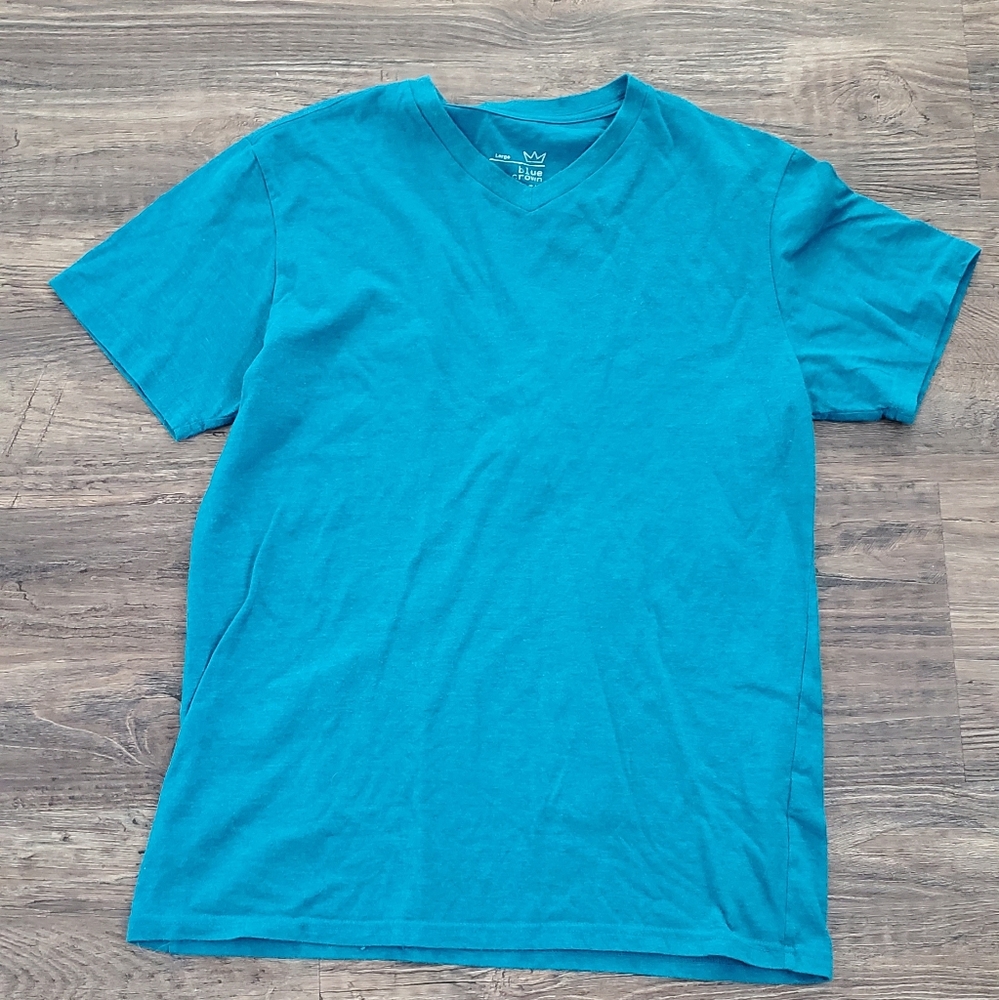 Blue Crown V-neck T-shirt